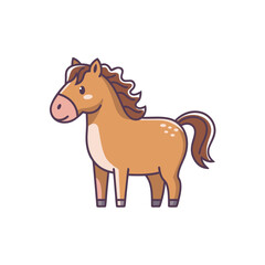 Cute Cartoon Horse Vector Illustration Perfect for Kids Art and Educational Materials