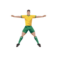 Fototapeta premium Soccer Player Celebrating Victory Vector Art for Sports and Design Projects
