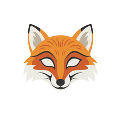 Vibrant Red Fox Face Illustration for Wildlife Art and Design Projects