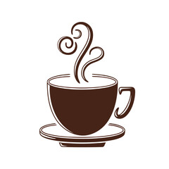 Obraz premium Steaming Coffee Cup Vector Illustration for Cafes and Menus