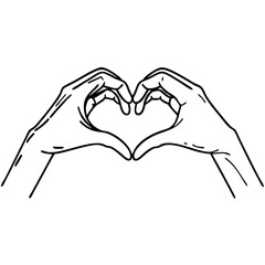 Fototapeta premium Hand Gesture Heart Symbol Vector Illustration for Love and Connection