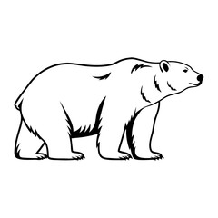 Fototapeta premium Polar Bear Outline Vector Art for Tattoos and Coloring Book Designs