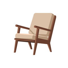 Mid Century Modern Armchair Vector Illustration for Interior Design