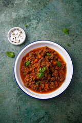 Traditional beef ragout with vegetables