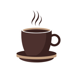 Steaming Coffee Cup Vector for Cafes and Menus