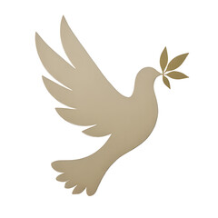 Obraz premium Dove carrying olive branch representing peace and hope