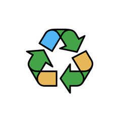 Obraz premium Colorful Recycling Symbol Vector for Environmental Awareness Projects