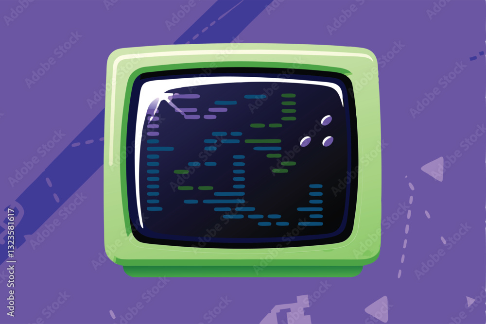Aufkleber create a vibrant retro vector background featuring pixelated icons of classic arcade games, computer