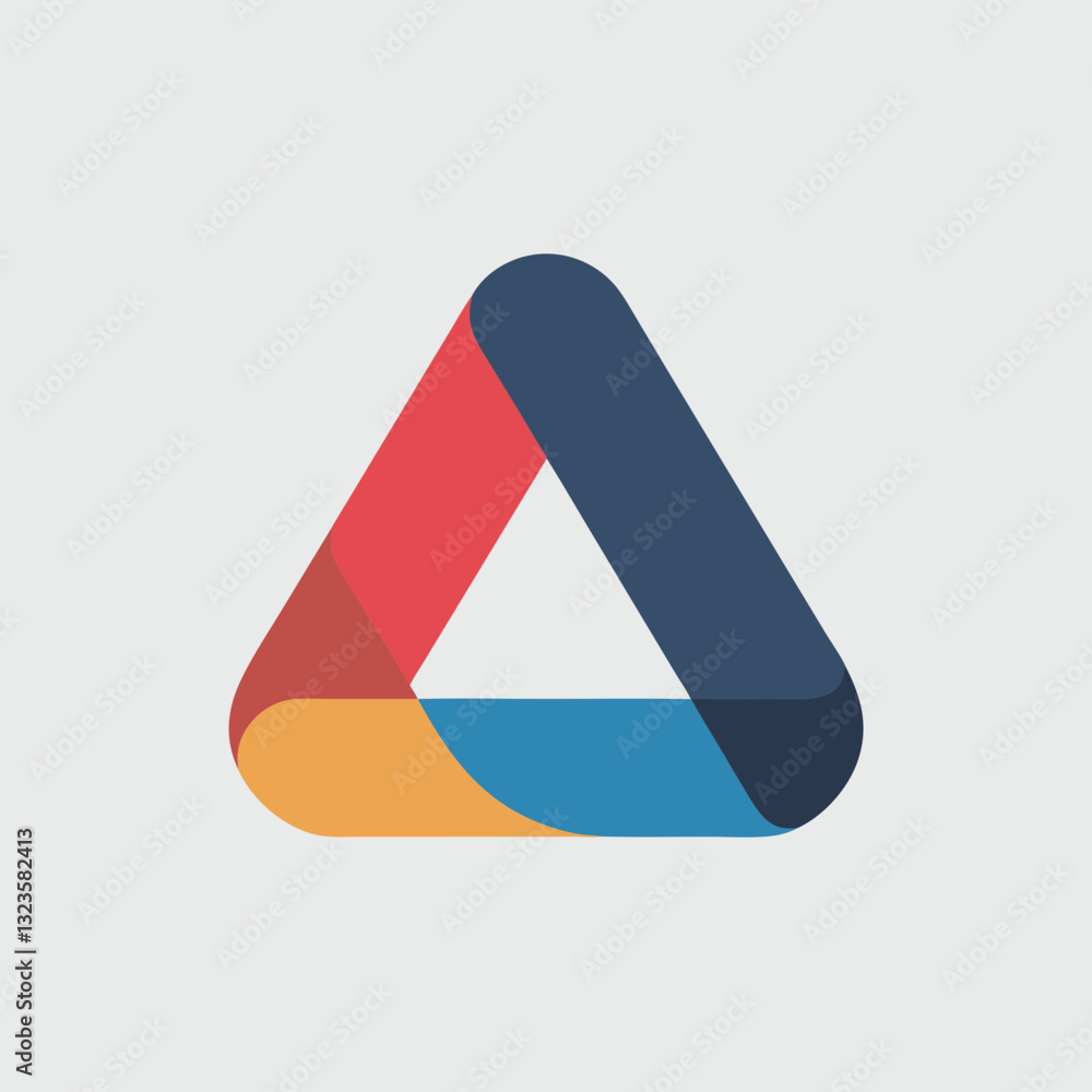 Poster geometric triangle logo design vector with interlocking colors