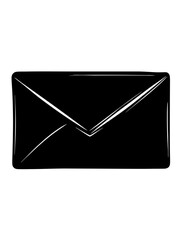 Black Envelope Vector Illustration for Graphic Design and Stationery Projects