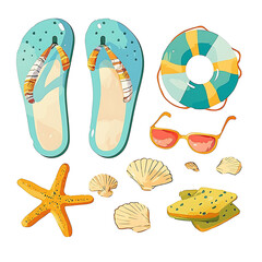Beach Travel Essentials and Summer Fashion Accessories.