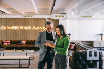 Professional teamwork in modern office with digital technology