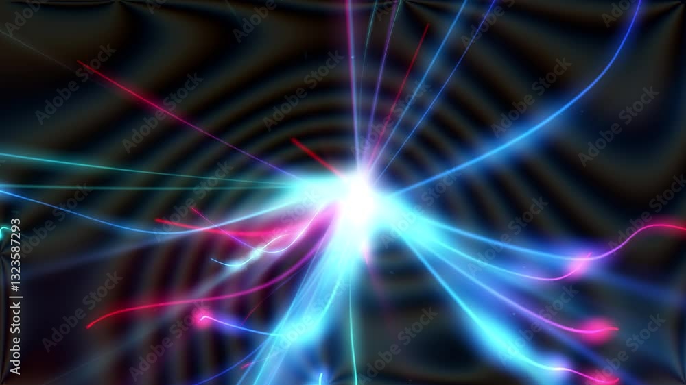 Poster dynamic abstract light waves and colorful energy pulses in a digital fluid motion background