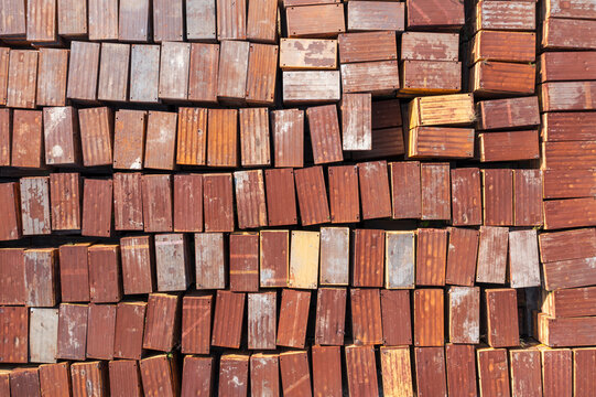 Stacked Reusable Rusty Construction Steel Plates