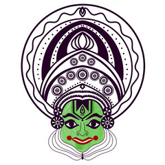 Kathakali Green Face Art