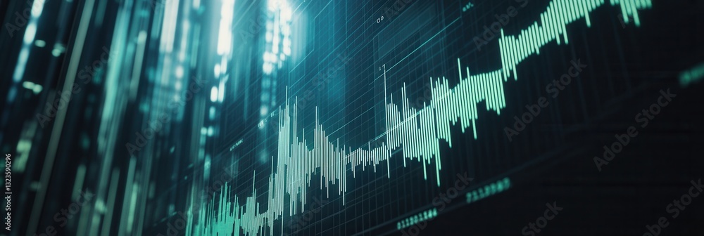 Leinwandbilder Abstract financial charts on minimalist background showcase data trends with clean design and muted colors for effective analysis and presentation