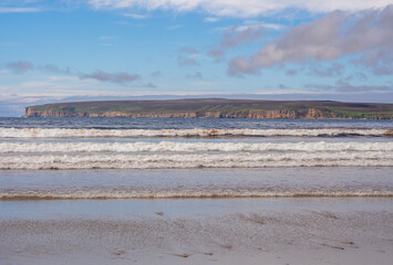 Beautiful scenery accross the bay at Castletown, Thurso, Highlands, Scotland, UK