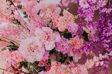 wedding decoration flower backdrop, colorful background