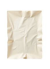 Fototapeta premium Cream-colored crumpled sheet of paper with transparent background