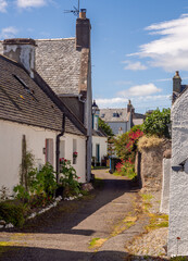 Traditional Scottish houses at Cromerty Firth village, Highlands, Scotland, UK