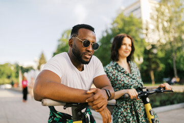 Couple On The Date Outdoors .