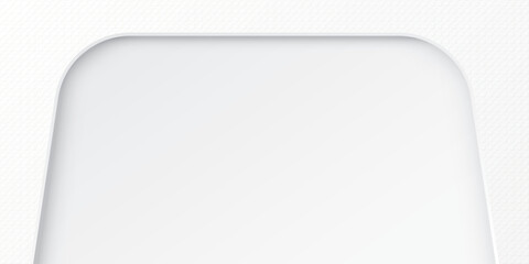 White wood free uncoated paper rough textured with 3D rounded trapezoid frame paper cut style graphic illustration have blank space.