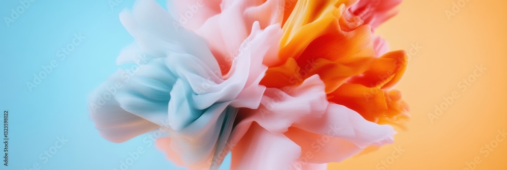 Aufkleber Gradient Color Flow Art Ethereal Paper Sculpture Visualizing Dynamic Digital Transformation, Creative Texture Design for Modern Branding and Innovative Marketing Campaigns