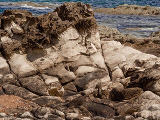 Amazing rock formations on Domach Firth, Portmahomack, highlands, Scotland, UK