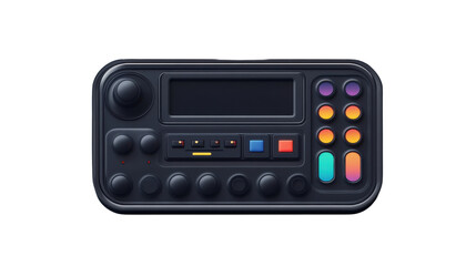 Fototapeta premium A professional stream deck with customizable buttons, isolated on transparent background, designed to control streaming software.