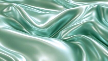 Obraz premium Mint Green Monochromatic Wave Texture Pattern Background Elegant Abstract Minimalist Design