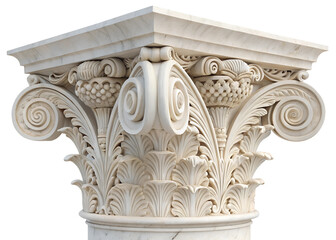 Naklejka premium intricate marble carving architectural detail elegant design isolated on white background png