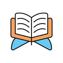 Open Quran with Stand Vector icon