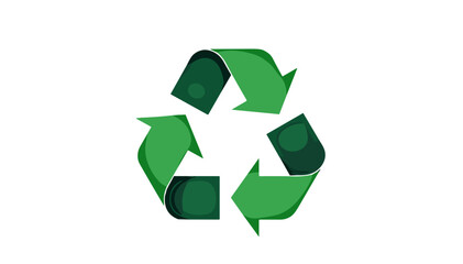 Obraz premium Green recycling symbol made of arrows and cans.