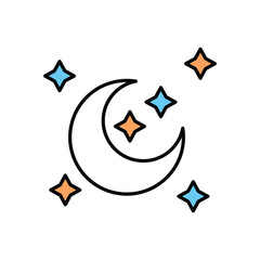 Starry Night Sky Vector icon