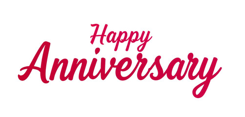 Happy Anniversary Text in Pink Script, transparent background