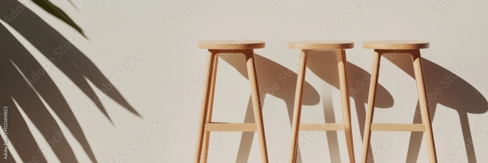 Poster minimalist nordic bar stools sustainable scandinavian design showcasing spatial harmony and contempo