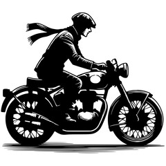 Classic motorcycle silhouette