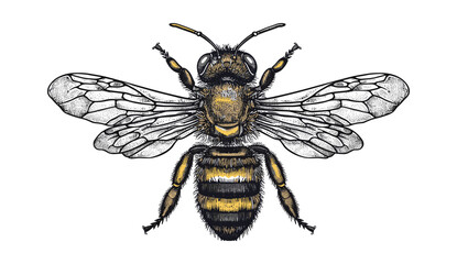 Hand drawn graphic illustration, isolated bee, vector engrave, vintage bee illustration, insect art, nature sketch, bee artwork, bee illustration, botanical bee drawing