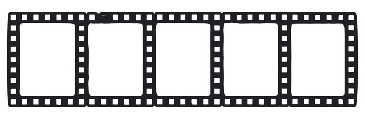 Old grunge movie filmstrip, vector photo background, vintage film frames, long film roll, retro filmstrip overlay, cinematic border, old film texture, vintage photo frame