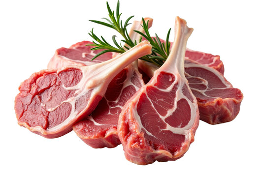 Lamb Chops with Rosemary and transparent background