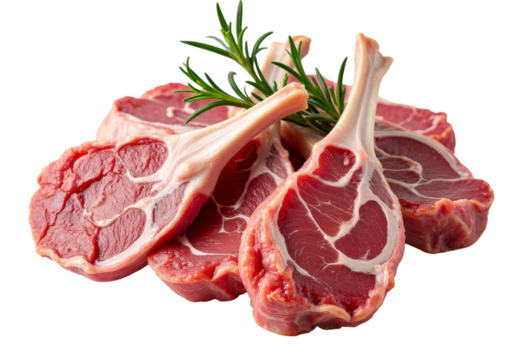 Lamb Chops with Rosemary and transparent background