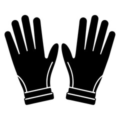 Obraz premium Gloves Silhouette Vector Icon White Background