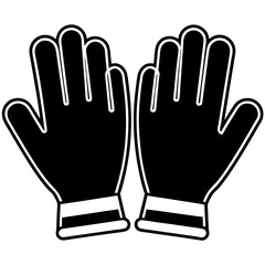Obraz premium Gloves Silhouette Vector Icon White Background