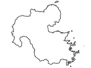 少しゆるい白い大分県地図 九州 西日本