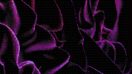 Purple Pixel Raster Halftone Waves Background