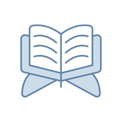 Open Quran with Stand Vector icon