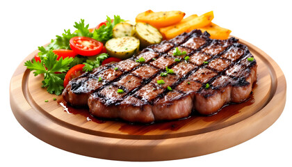 grilled steak with vegetables