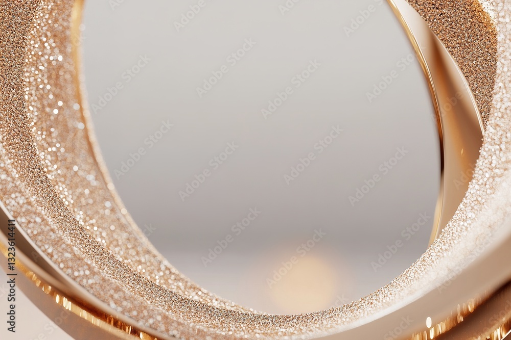 Poster a luxurious background features a sparkling gold glitter border, enhancing the soft gradient center.