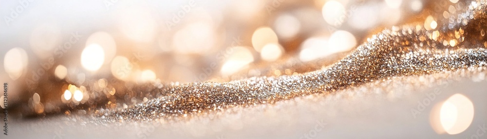 Poster The backdrop features a smooth gradient center framed by a shimmering gold glitter border, perfect for adding custom text while exuding an upscale and warm elegance