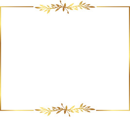 frame with yellow leaves Gold floral frame